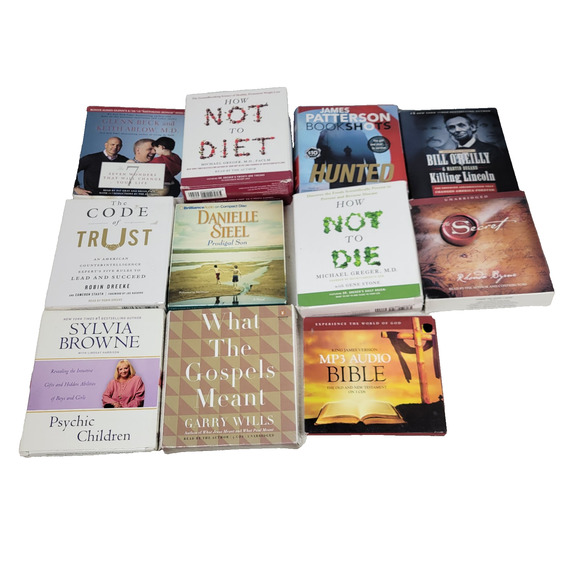 Audio Books Lot CD CDs How Not To Diet Sylvia Brown Bible Bill O Reilly History - Picture 1 of 6